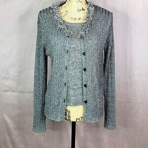 SIGRID OLSEN‎ 2pc. Gray Furry Sweater  Set